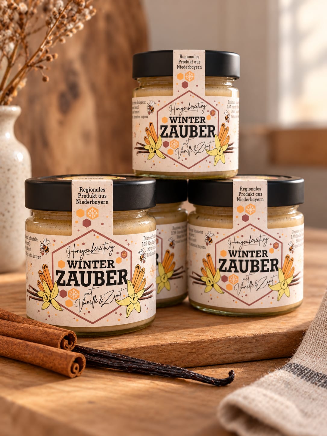 Winterzauber – Cremiger Blütenhonig mit Vanille & Zimt