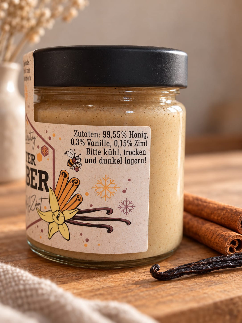Winterzauber – Cremiger Blütenhonig mit Vanille & Zimt