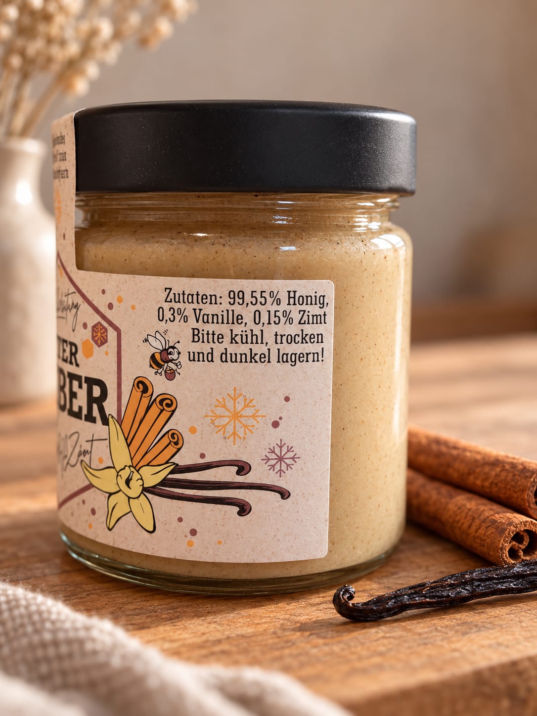 Winterzauber – Cremiger Blütenhonig mit Vanille & Zimt