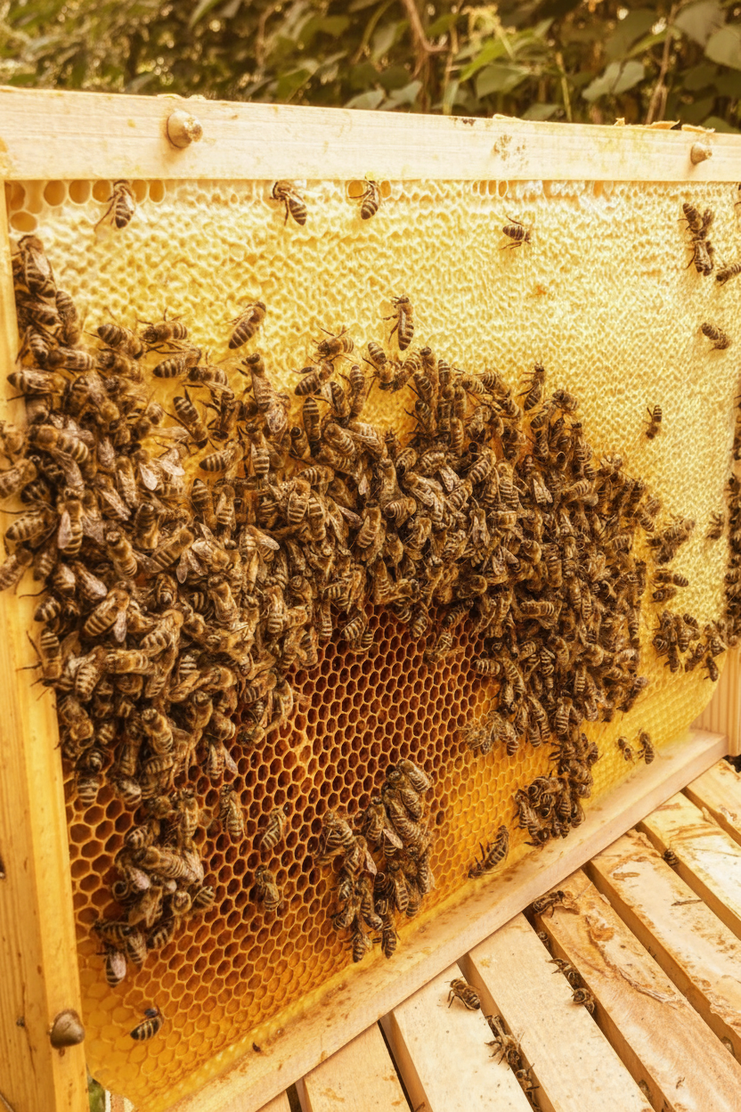 Warmes Bienenwaben-Foto